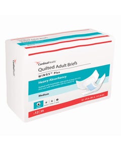 Cardinal Health Wings Plus Quilted Adult Briefs - Heavy Absorbency